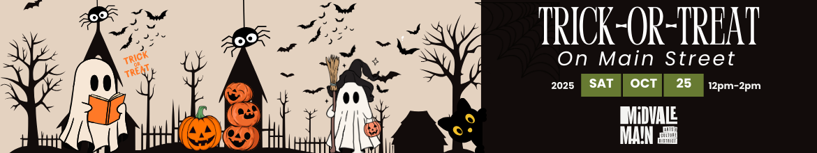 Cartoon scary trees, ghosts, fence, gate, spiders and bats