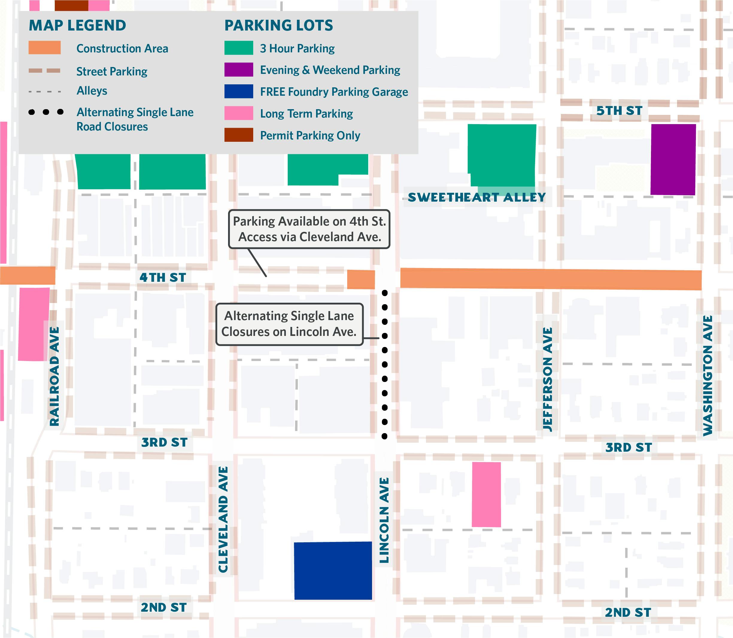 Lincoln Avenue and 4th Street Single-Lane Closure