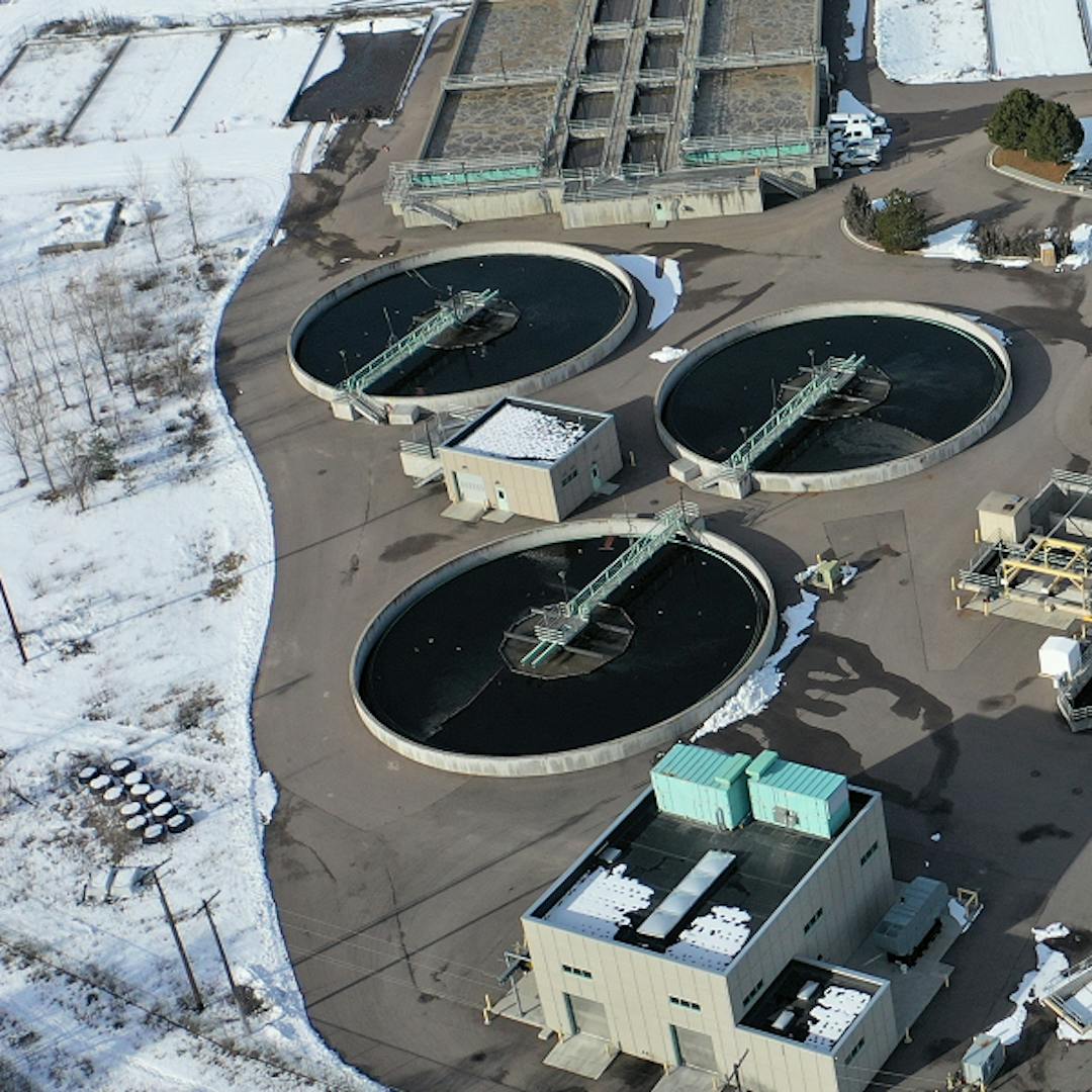 Aerial view of the Wastewater Treatment Plant