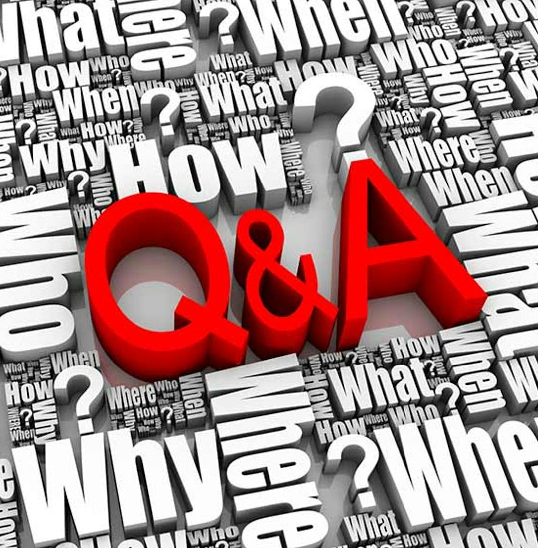 "Q&A" text in red
