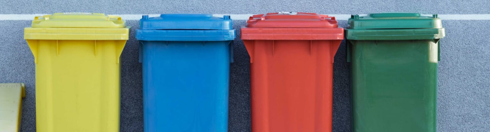 Image of trash and recycling containers.