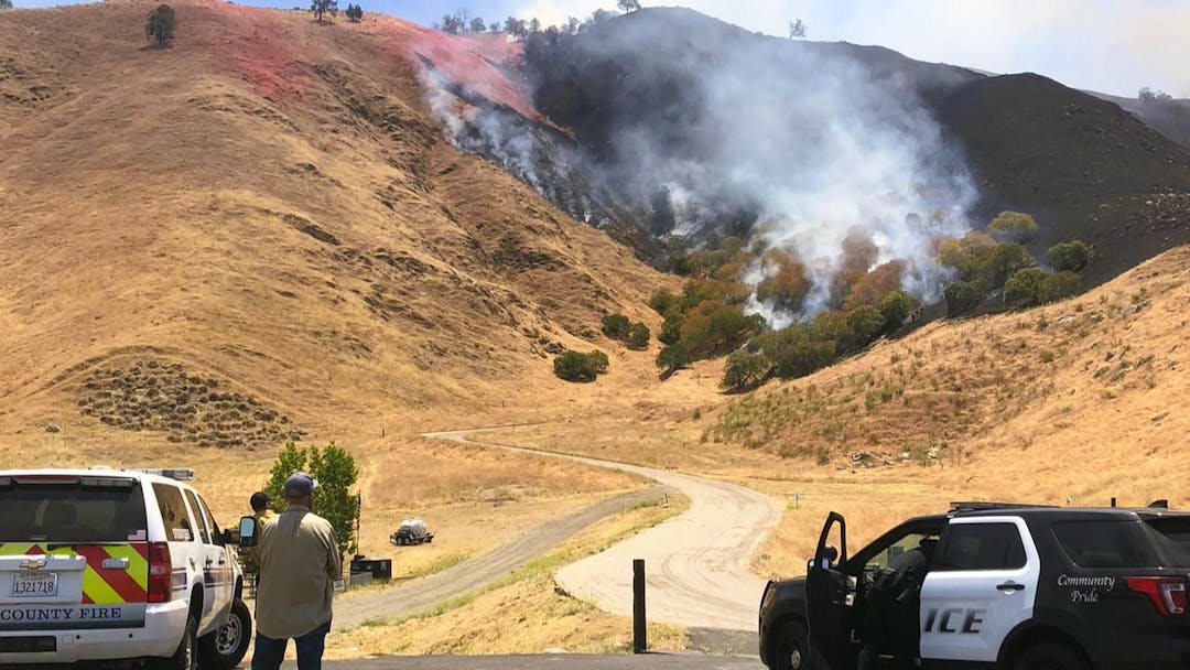 Bear Valley Police and Kern County Fire on scene at the Range Fire on June 3, 2022