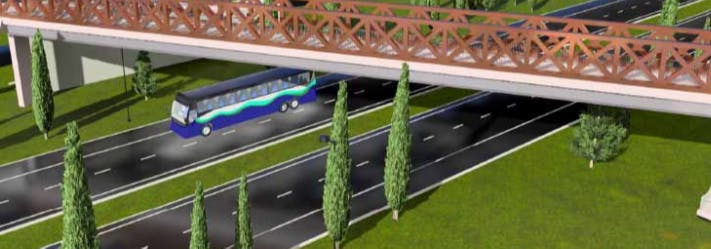 Early concept of the Rivergrove Pedestrian Bridge over SR 410. 