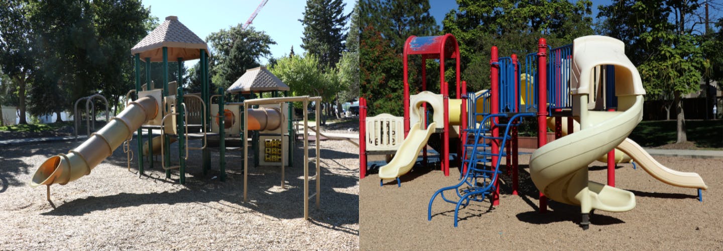 McIlvoy and Creekside Park current playgrounds 