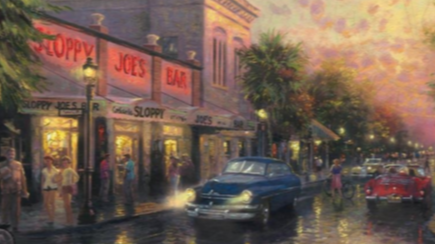 Evening street scene of Key West, Florida (painting)
