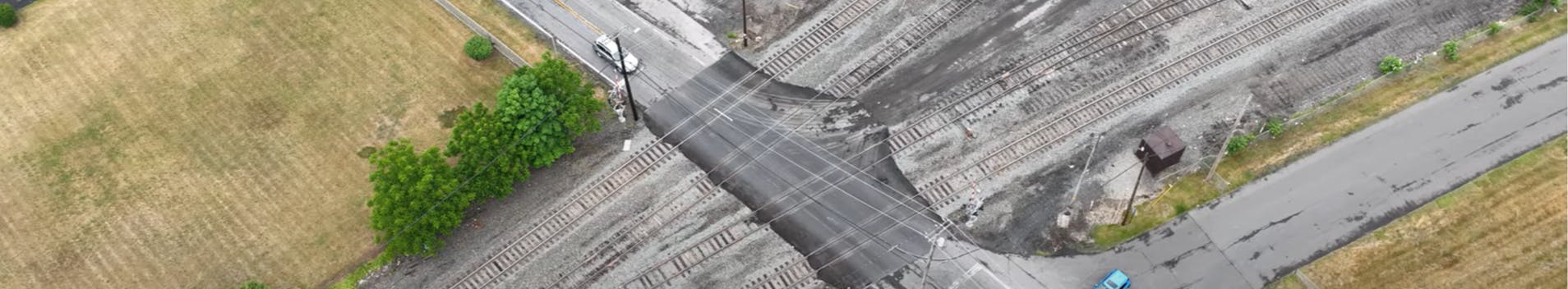 Rail Crossing Aerial View