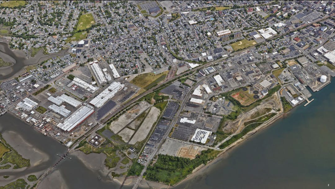 Aerial image of the waterfront of Lynn, MA