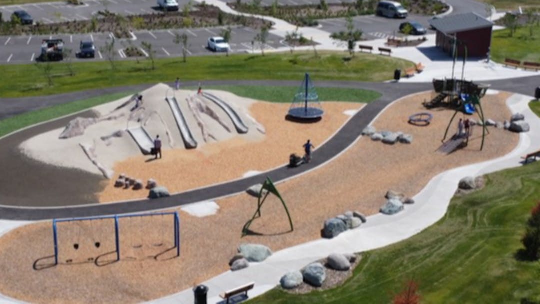 Van Doren's Landing playground facing south east looking at from above. 