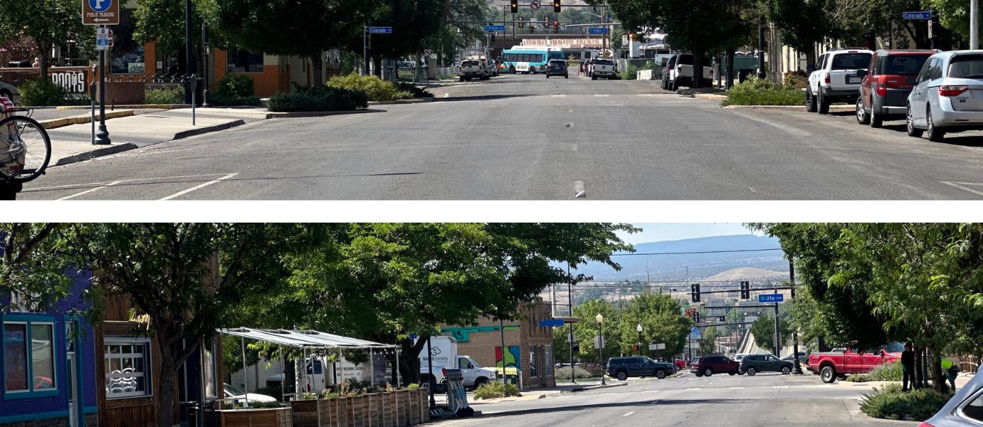 Two photos which represent 4th and 5th streets