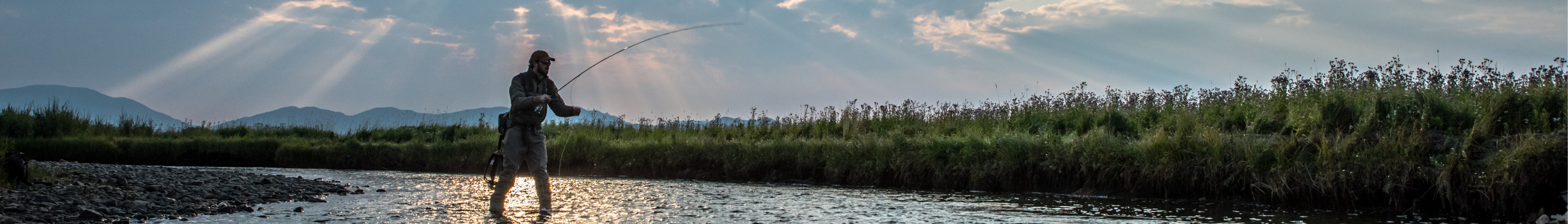 Person fishing in the river