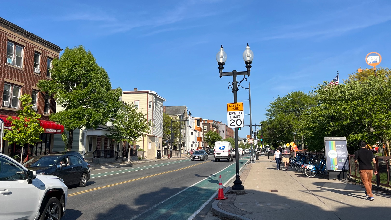 View of Somerville Avenue at Conway Park