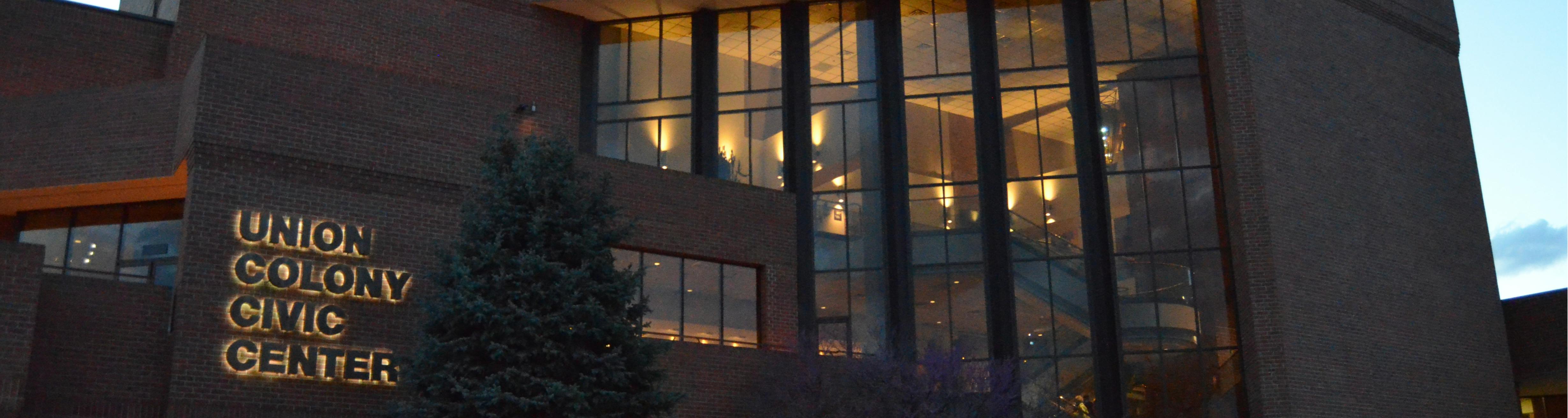 The outside of the Union Colony Civic Center building