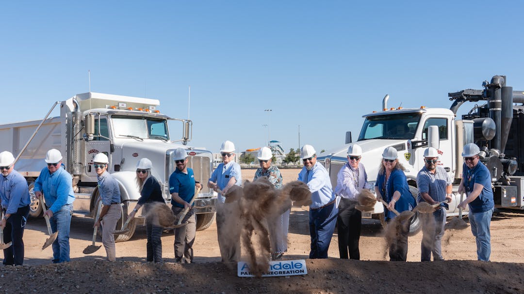 Ground breaking ceremony at Civic Center Park with City Council