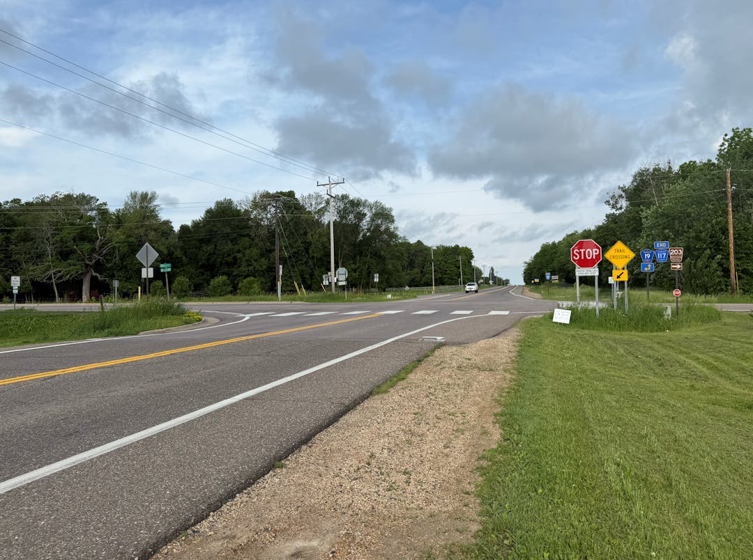 The intersection of County roads 19 and 117 in Hanover and Corcoran