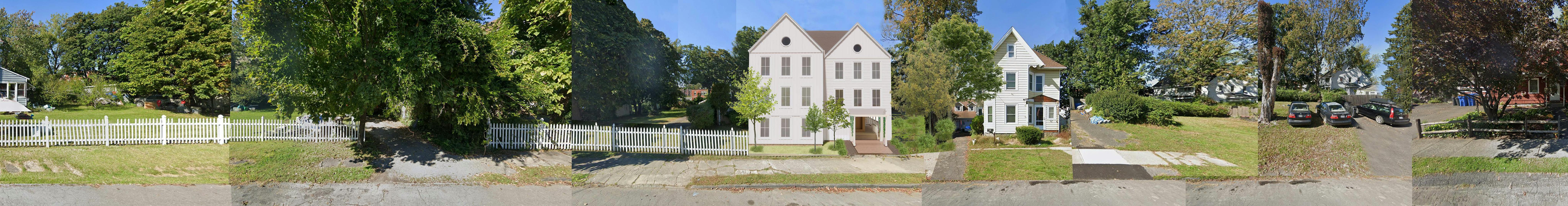 Stitched images showing how the development would look in the street scape