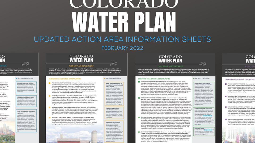 Small thumbnails of the Water Plan Action Area Information Sheets.