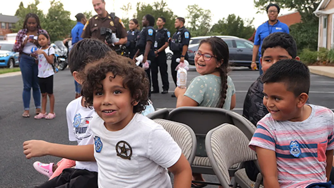 Children at National Night Out public safey community event