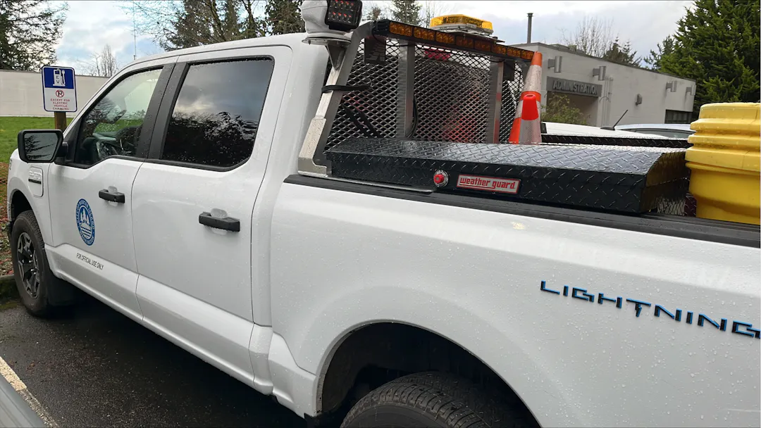 A photo of one of the City's current electric fleet vehicles