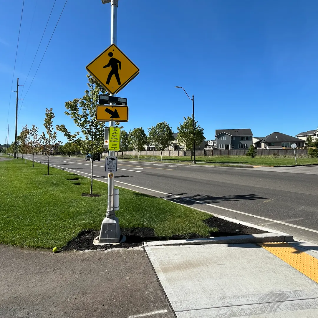 Enhanced crosswalk signage. 