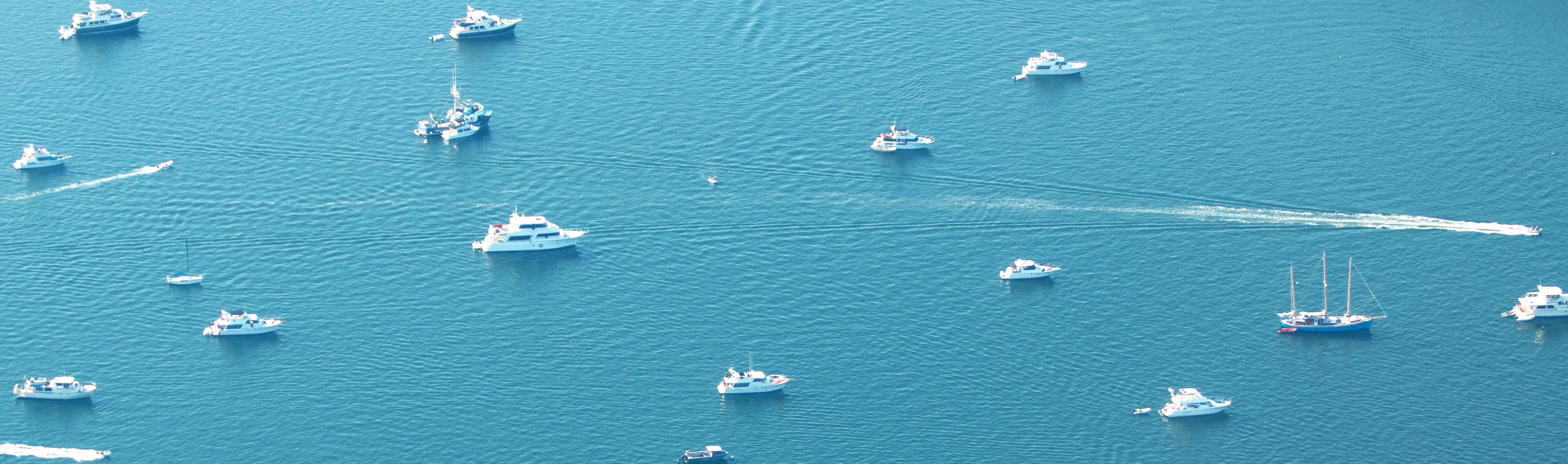 Recreational boats anchored in the San Juan Islands Marine Stewardship Area