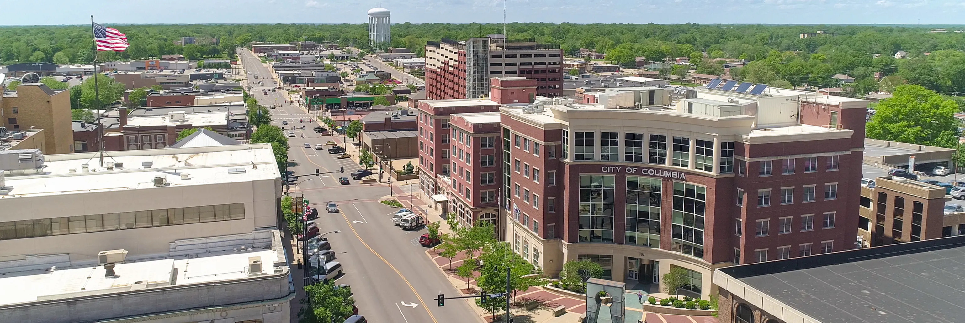 Sky view of Columbia