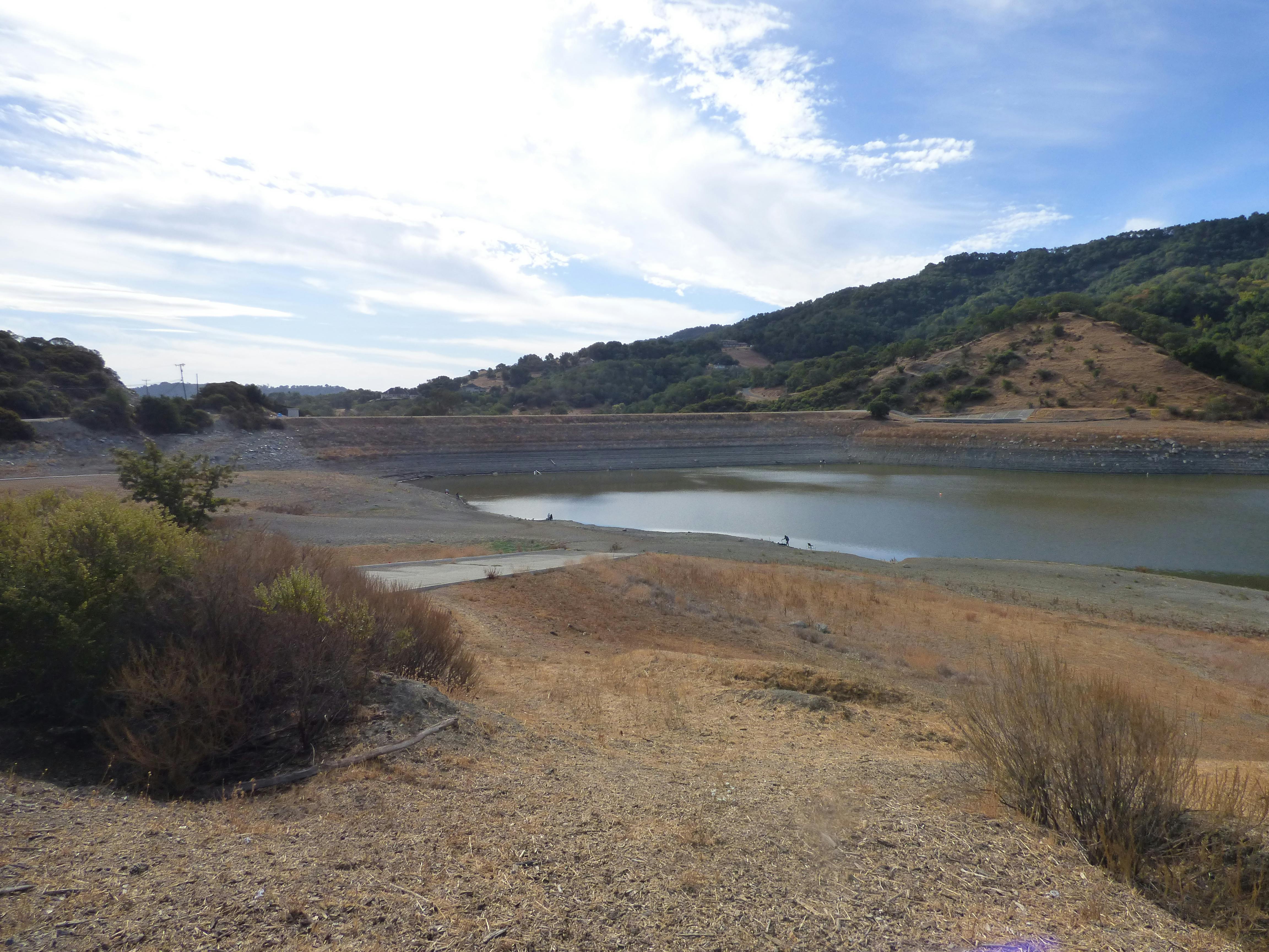 Chesbro Reservoir Looking southeast towards upstream slope and reservoir
