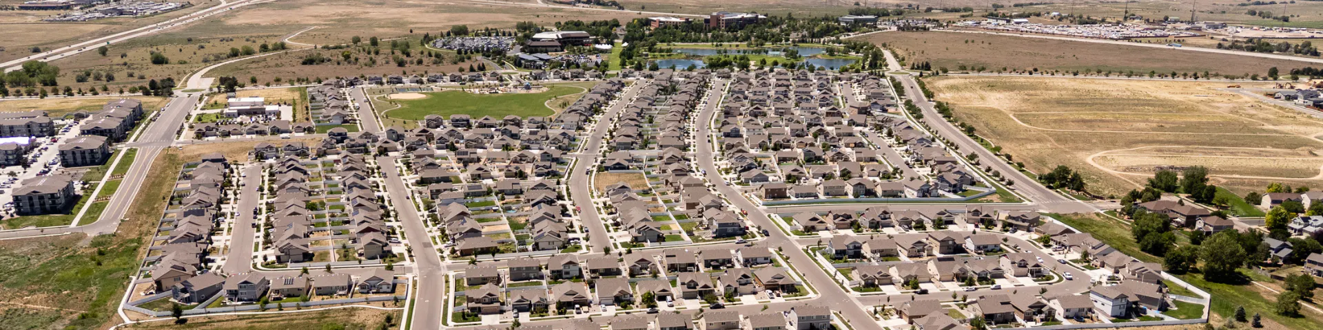 Aerial image of Promontory housing development.