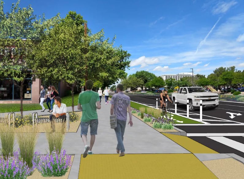 Protected Bike Lane Example