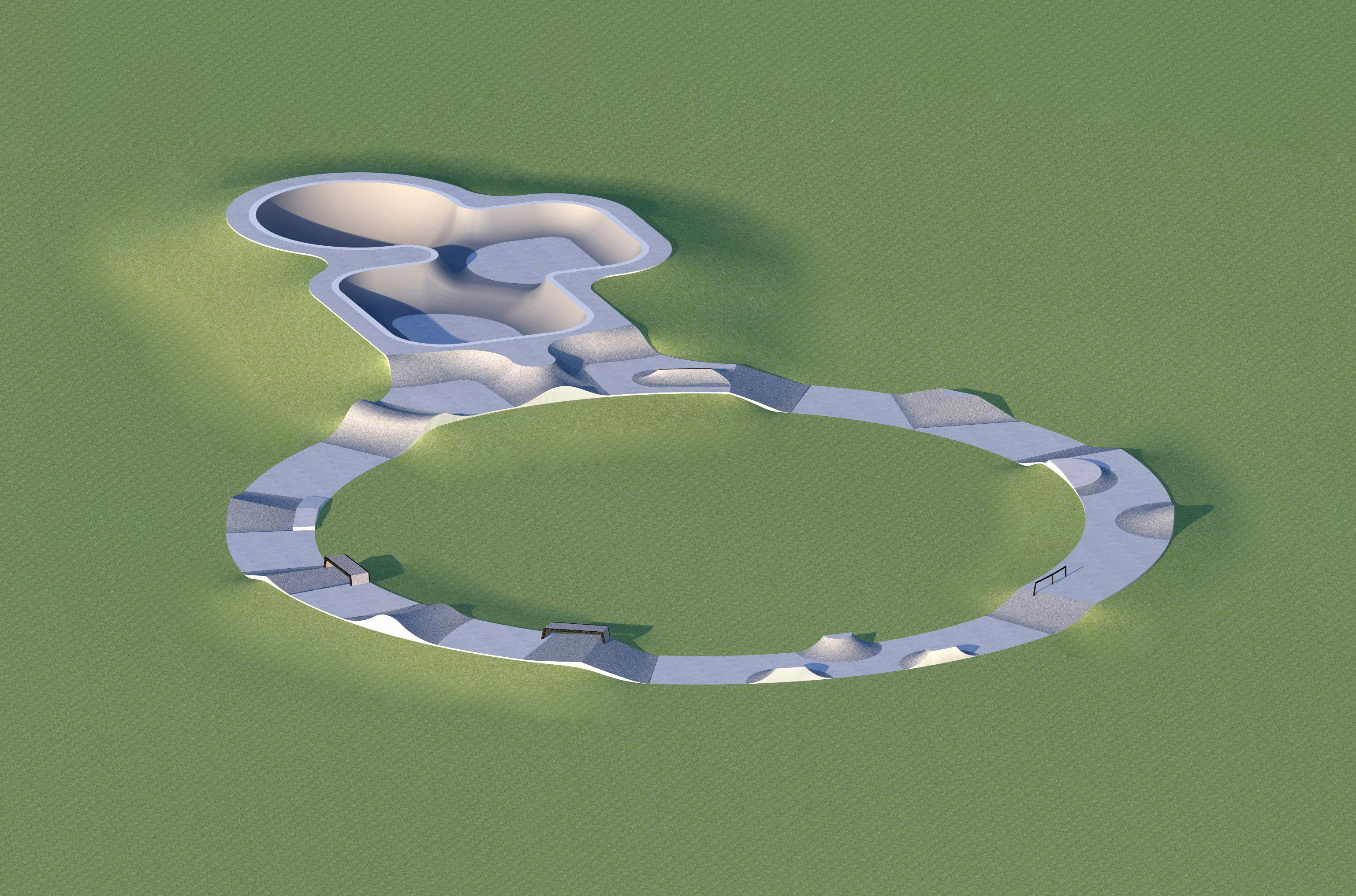 Skatepark 3D Rendering