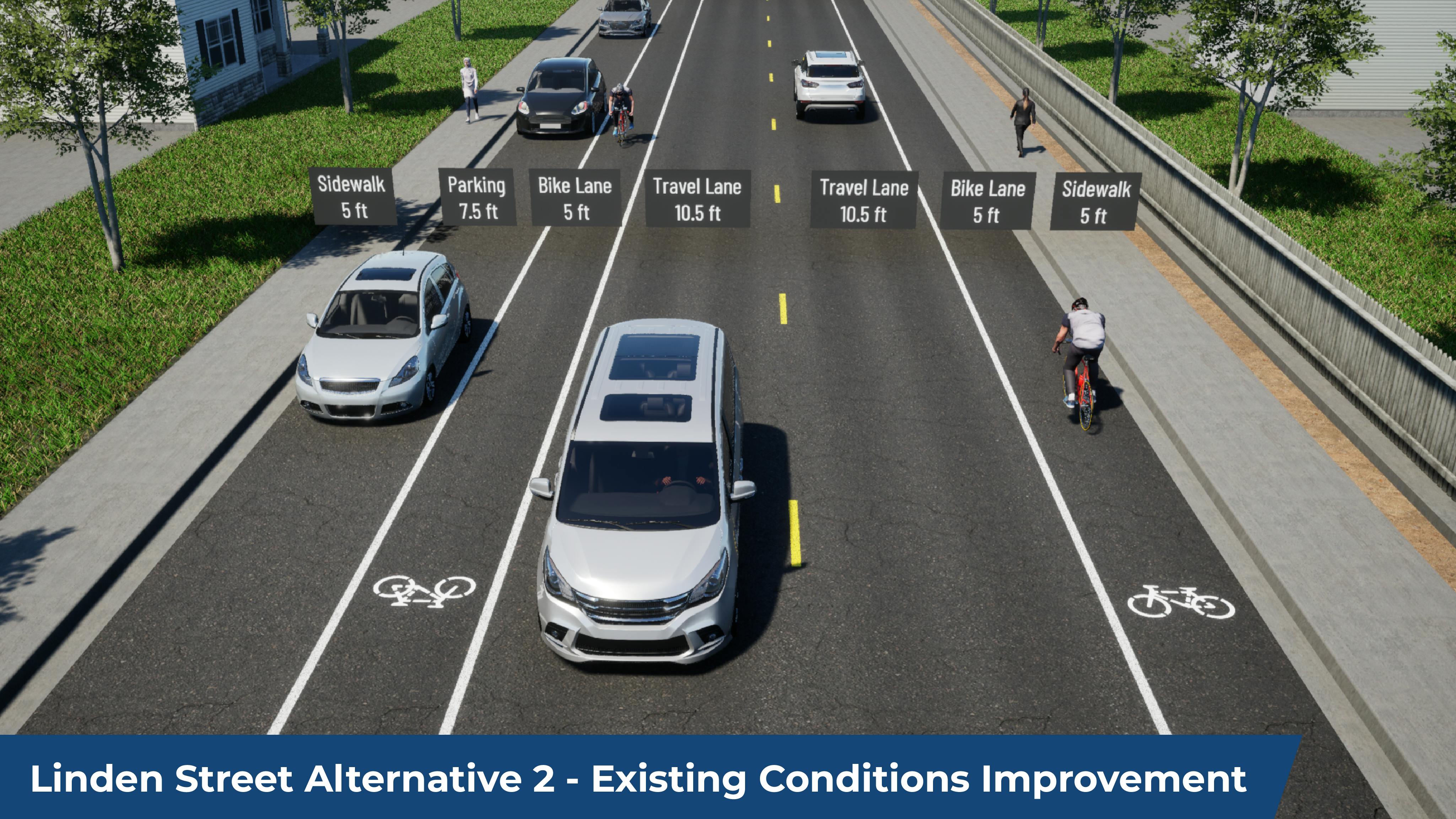 Linden Street Alternative 2 - Existing Conditions Improvement