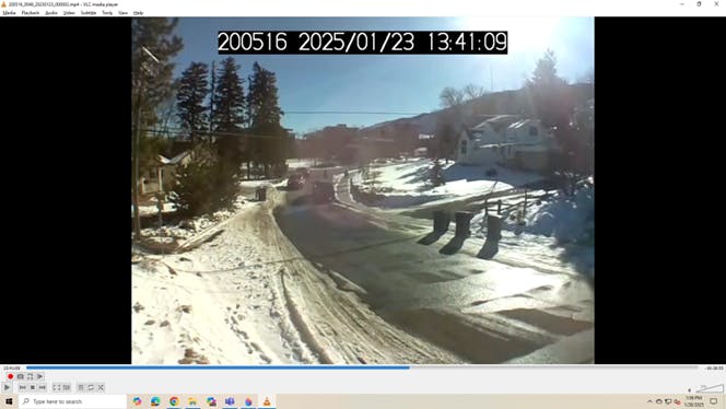 Multiple cars pass successfully in the narrowest part of the Pinal road following sidewalk construction.