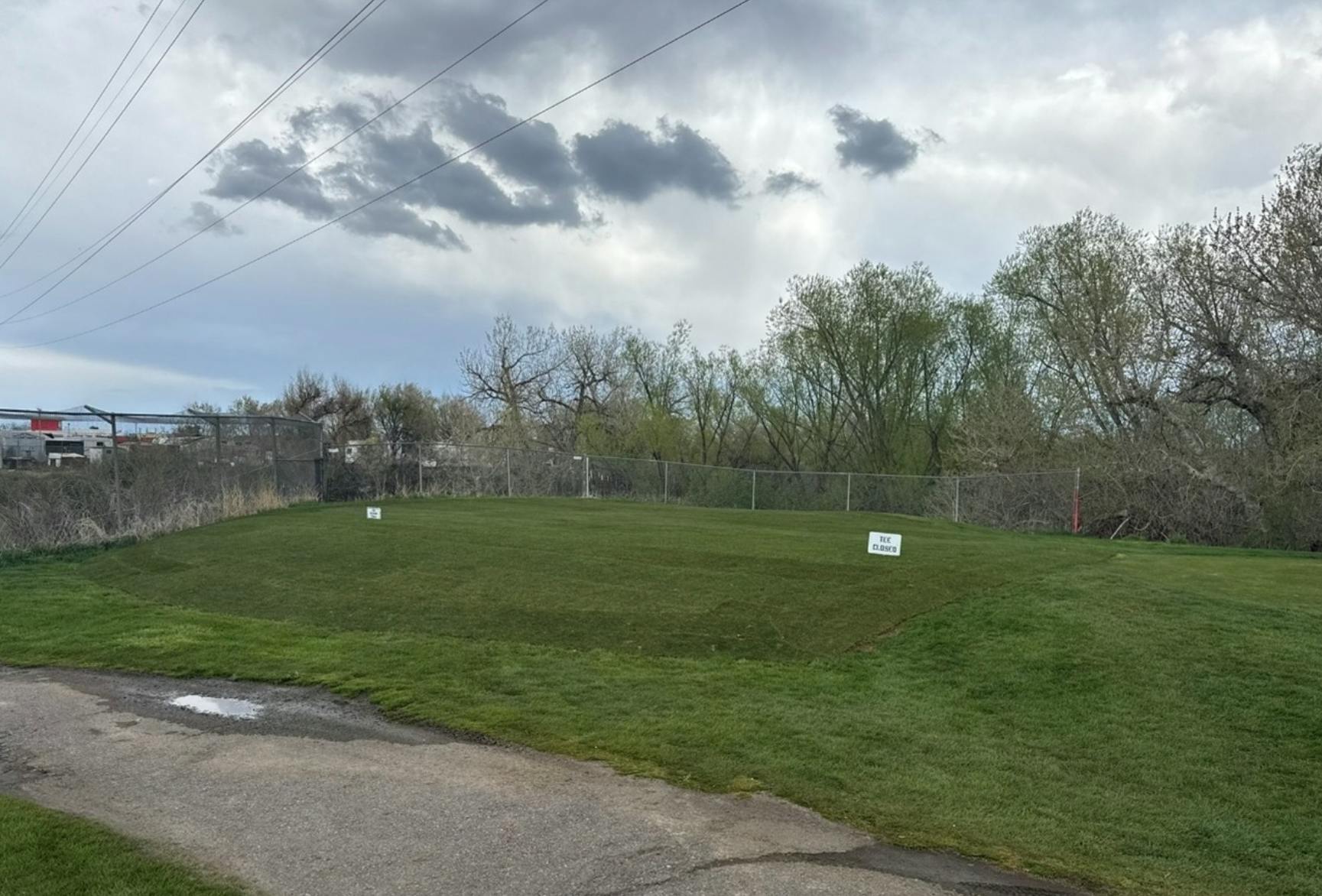 Hole #17 Green Tee Box—expanded, leveled, and sodded. There is now 1,200 square feet of tee-able area. 