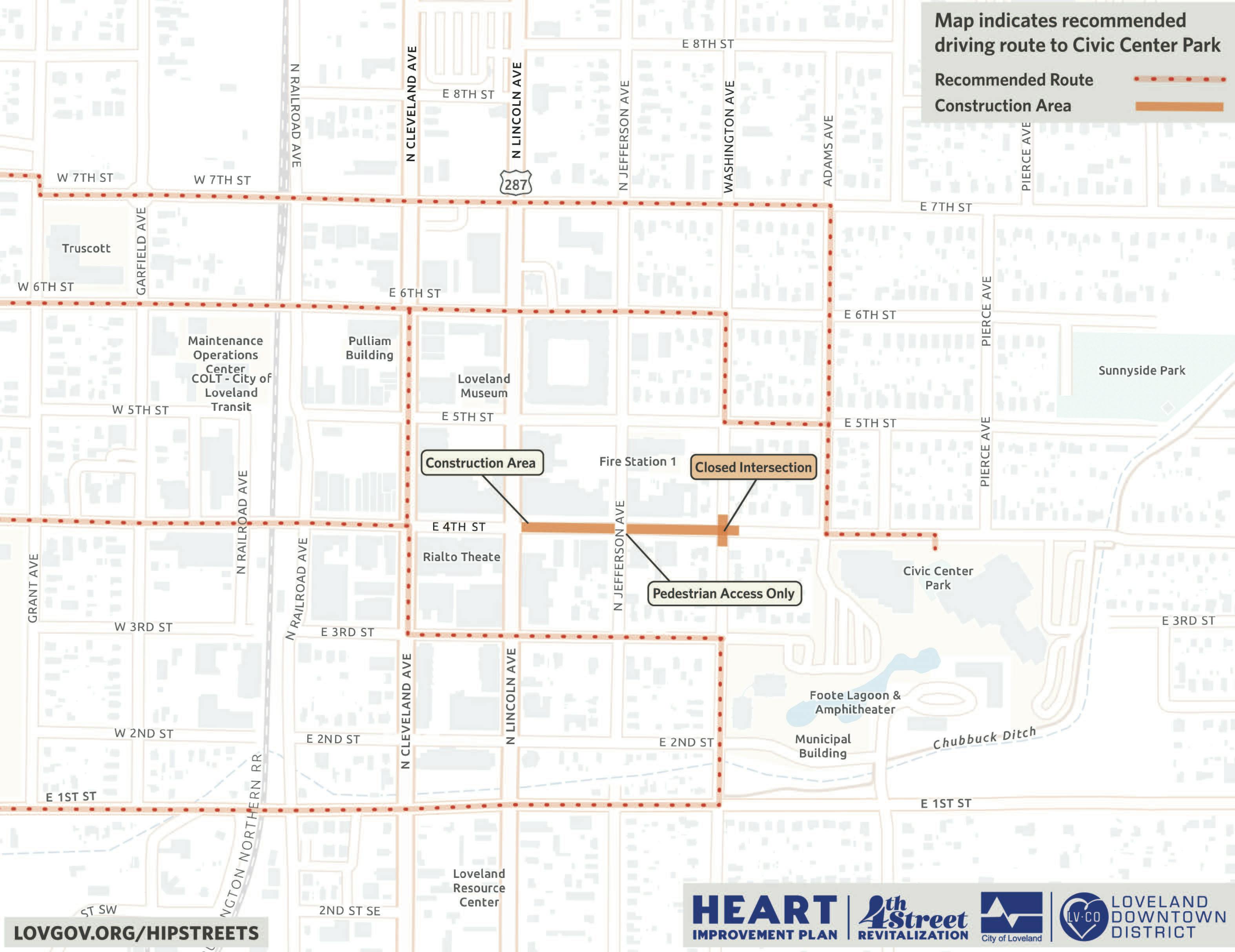 Washington Avenue Closure Map