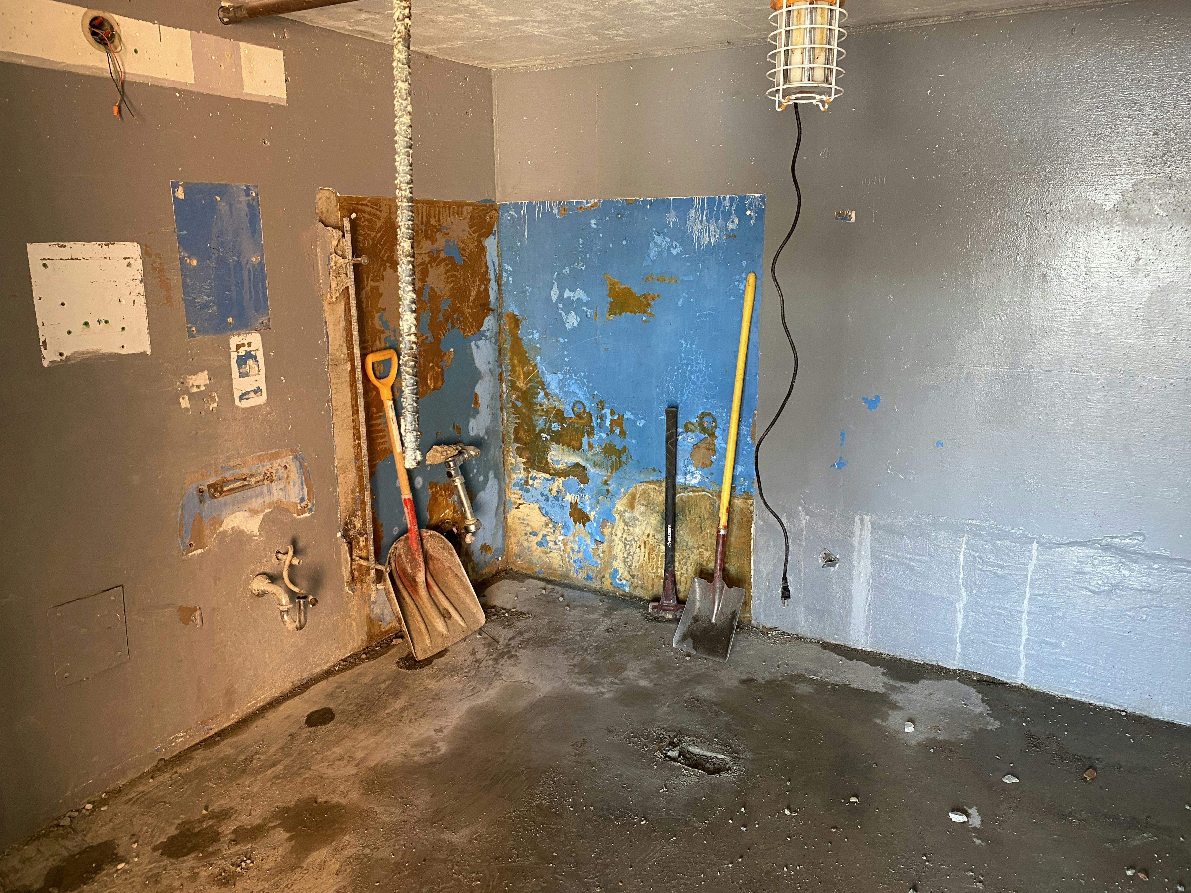 Inside Boiler Building Renovation: Restroom (March 8, 2024)