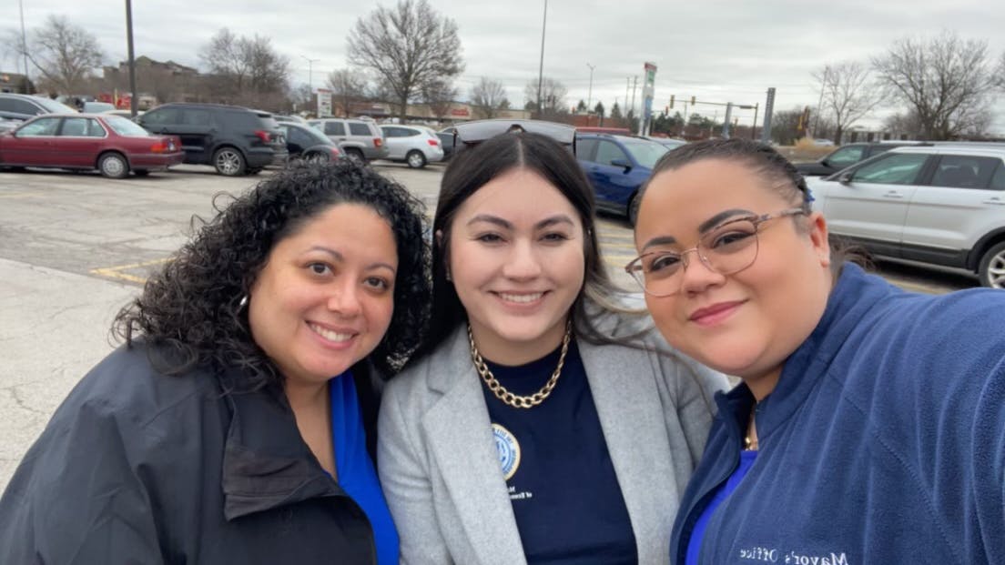 Management Assistant (Priscilla Orozco), Confidential Secretary (Selena Garcia) and Executive Secretary (Lupe Luna) from the Mayor's Office of Economic Development.