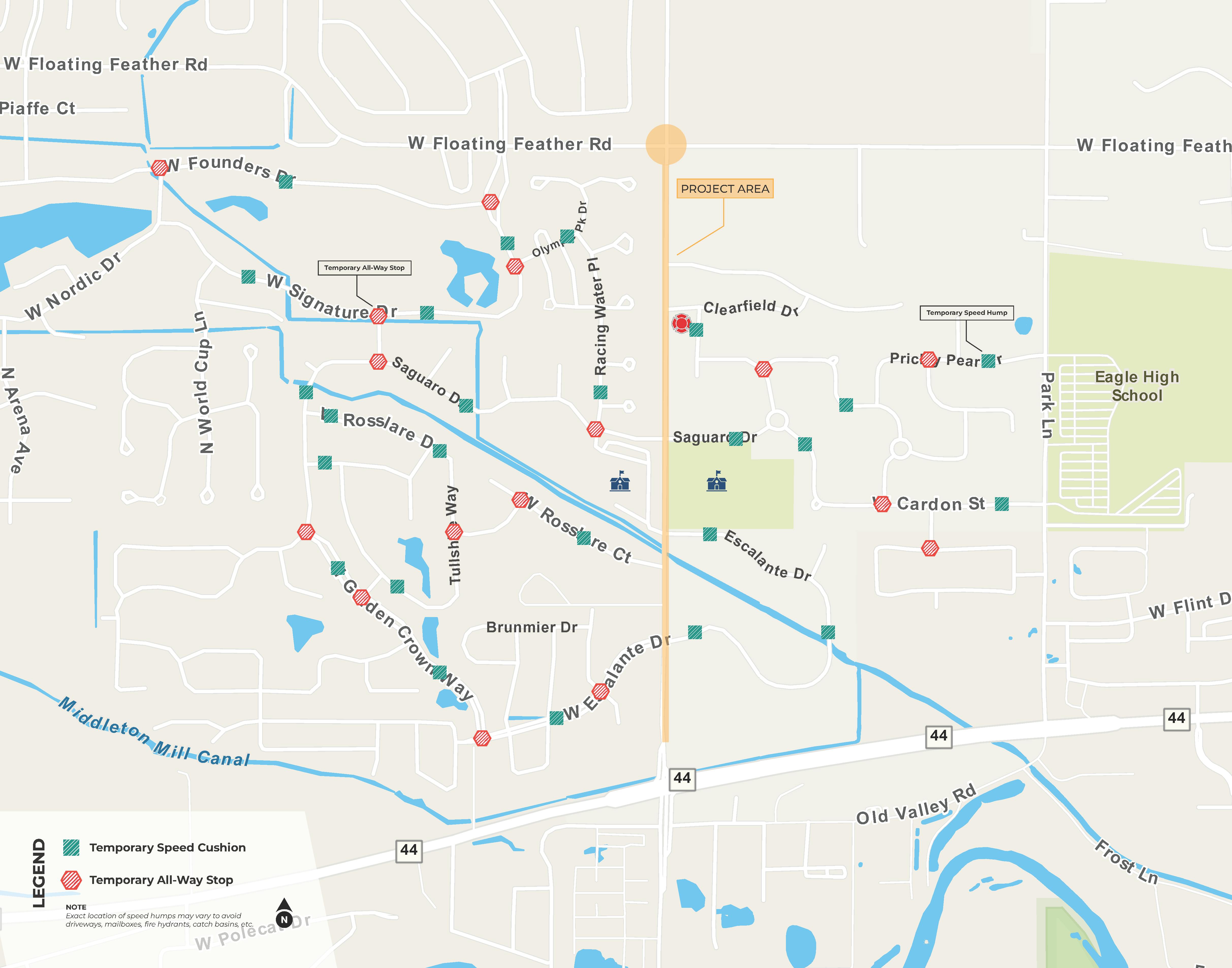 Linder Construction Traffic Calming Map