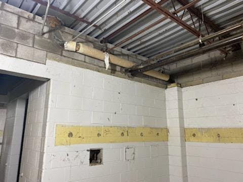 Locker room wall and ceiling - June 2021