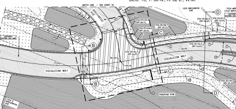 60 percent design of the new Squalicum way and Birchwood intersection
