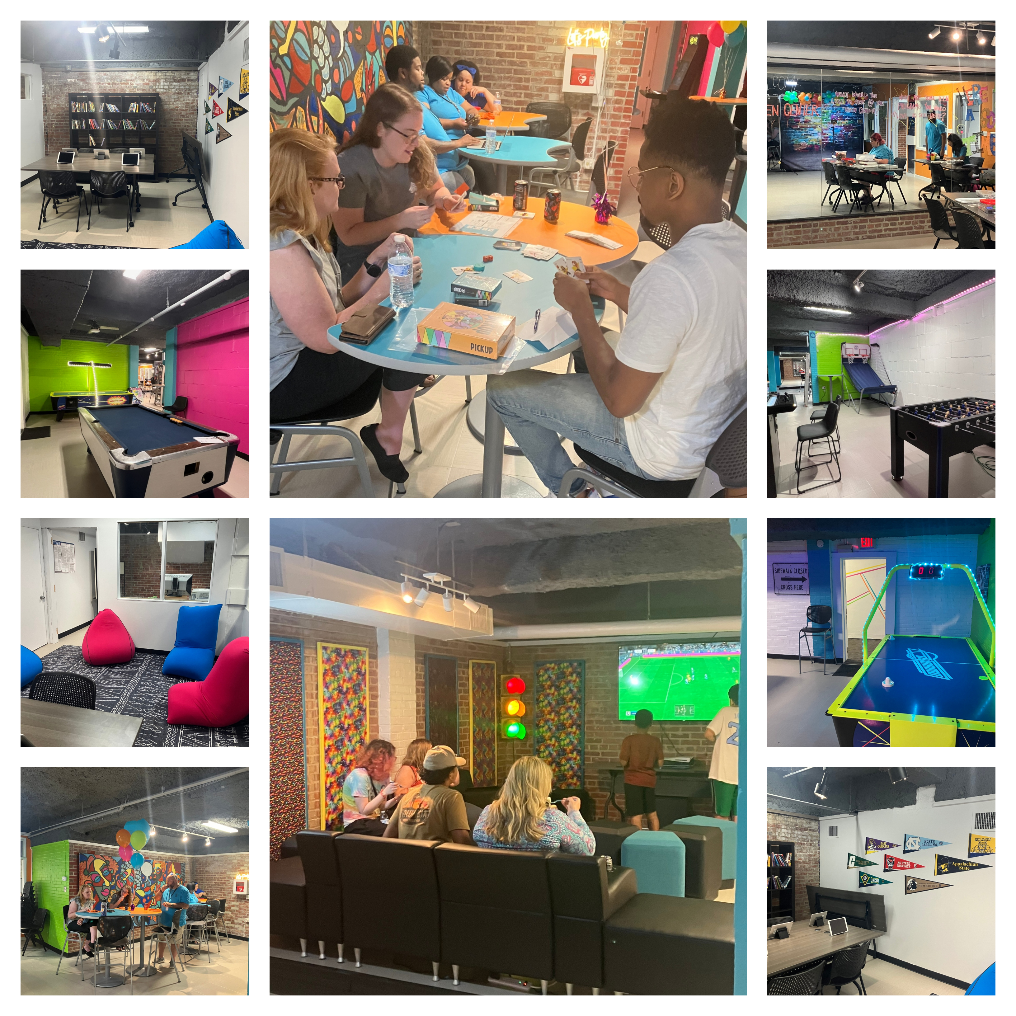 Collage of photos from Teen Center