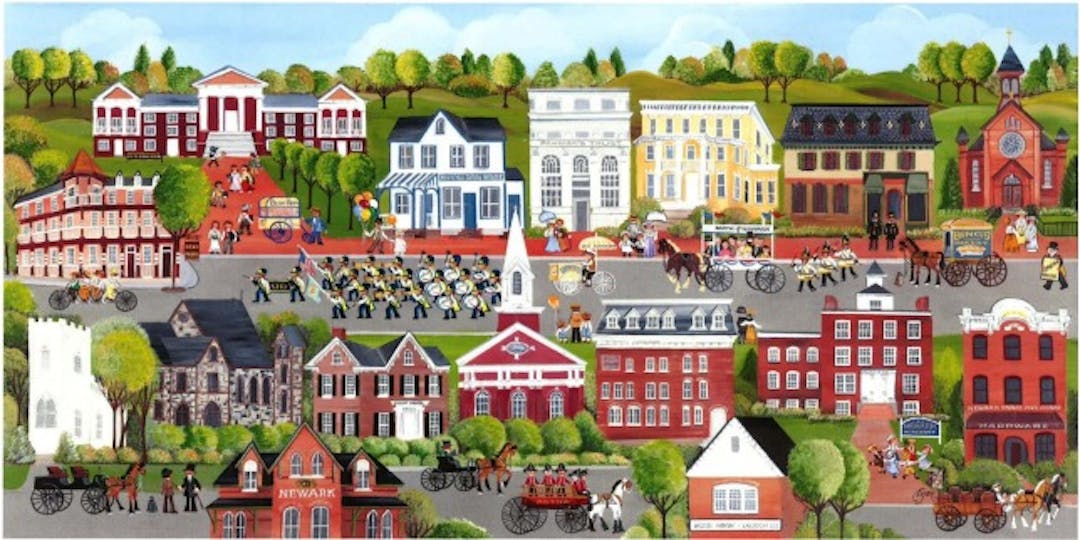 Newark, DE old-fashioned painting of New England