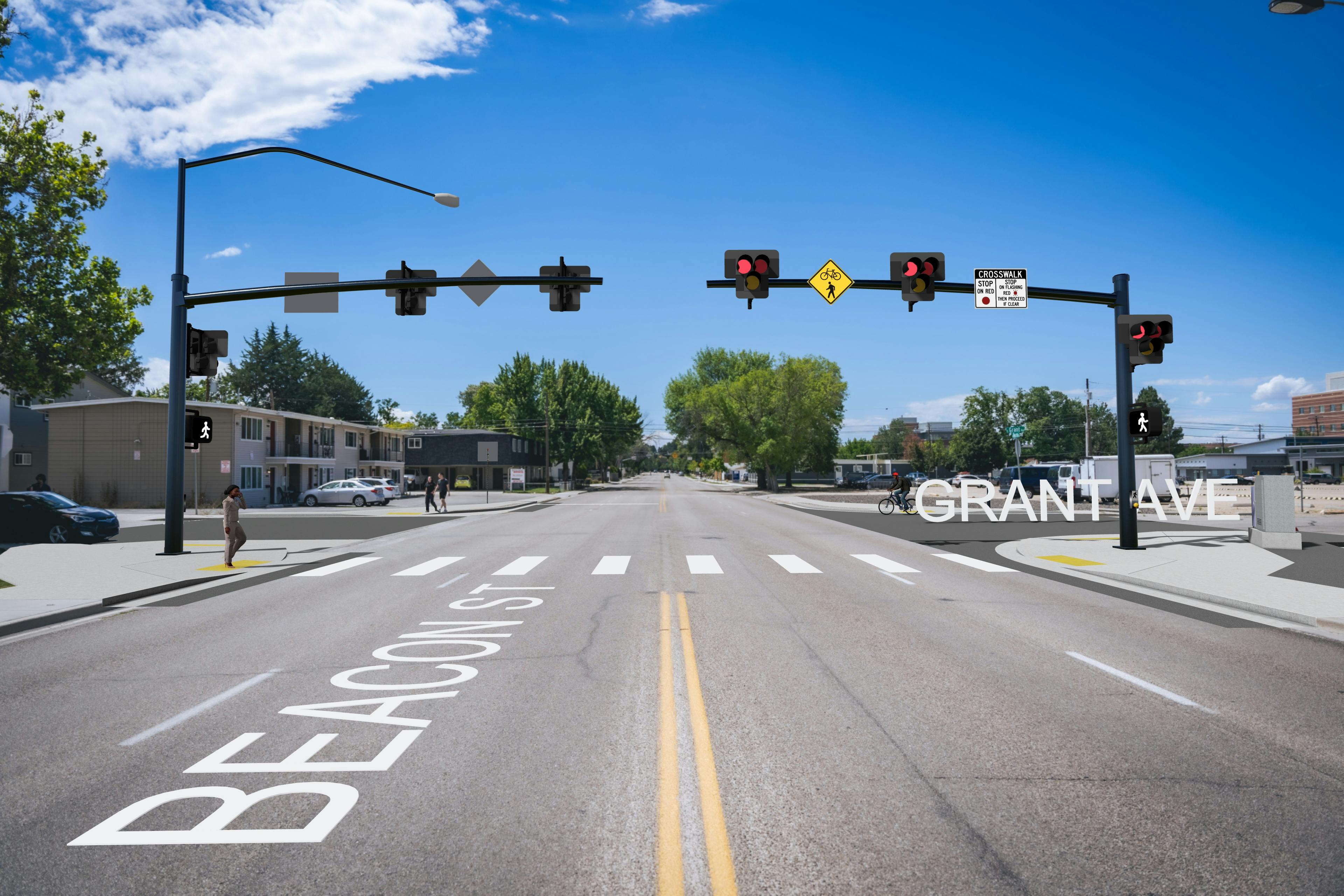 Beacon Street and Grant Avenue  - Pedestrian Hybrid Beacon (PHB)