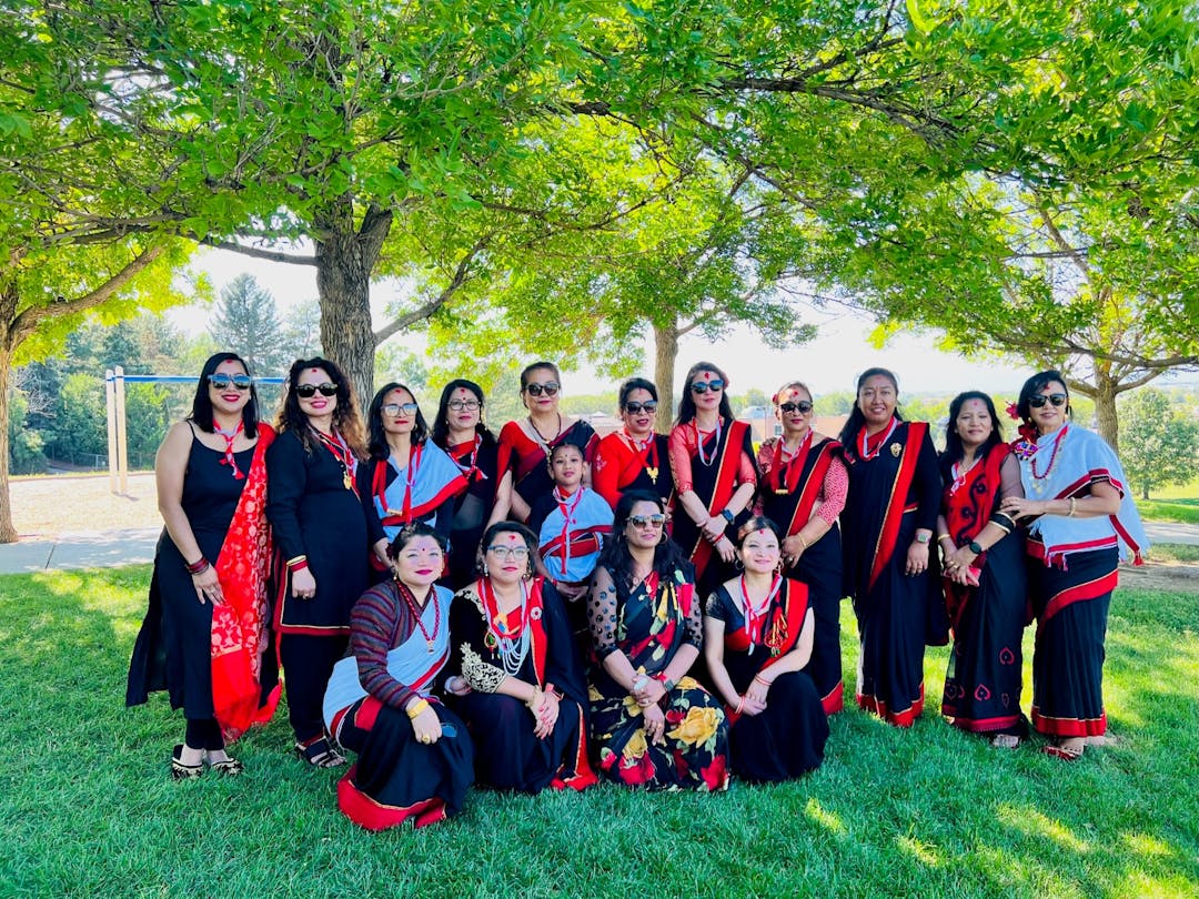 Group of Nepalese women at a park
