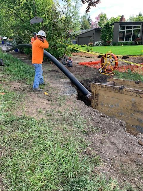 Bursting in new sewer line on 32nd Ave. 