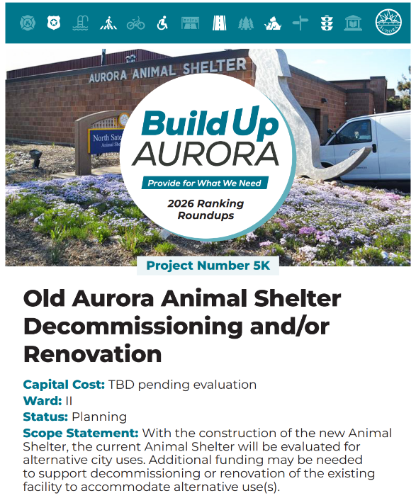 5K: Old Aurora Animal Shelter Decommissioning and/or Renovation