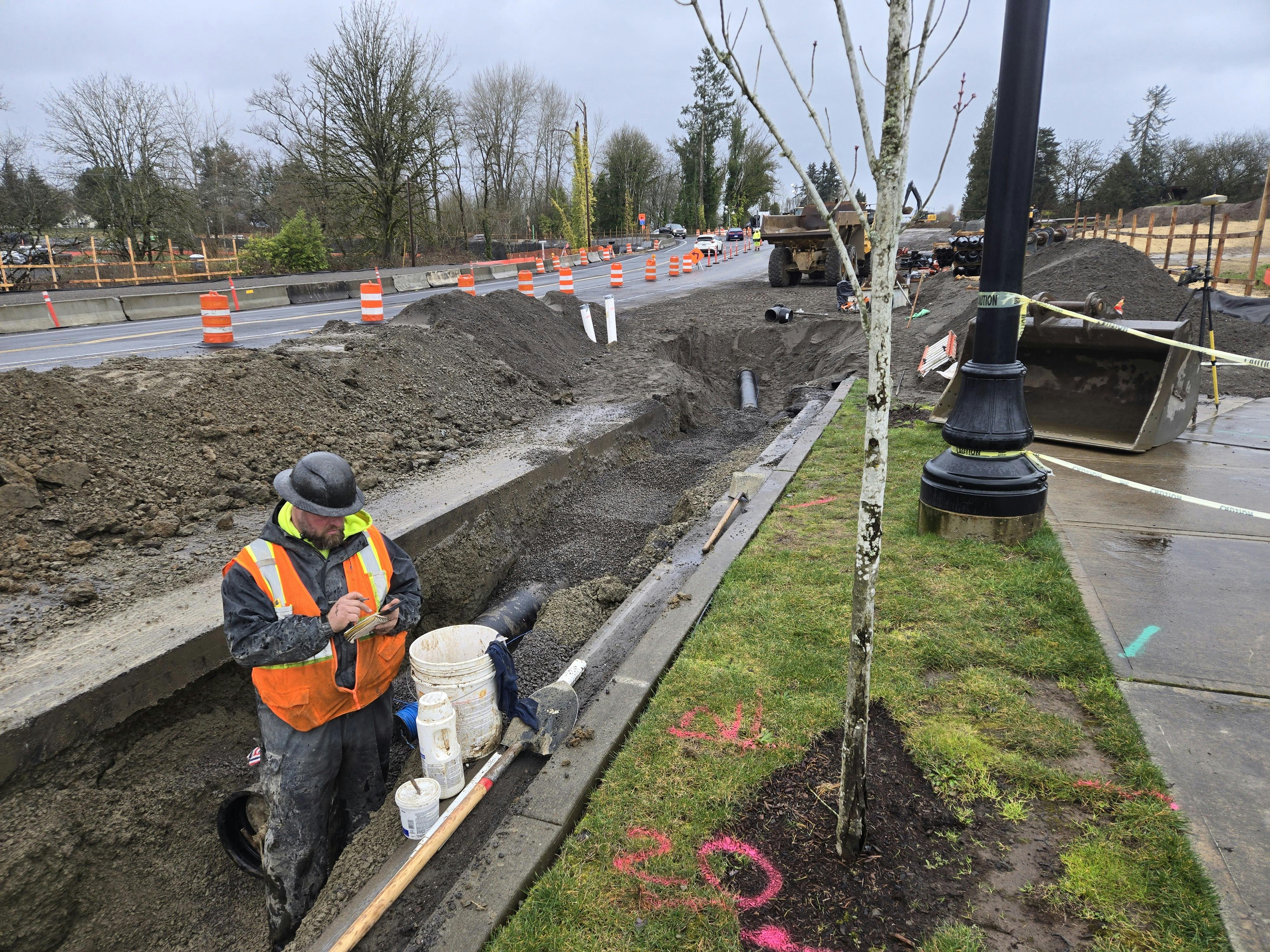 Water Main installation on Pioneer Street, March 2025.
