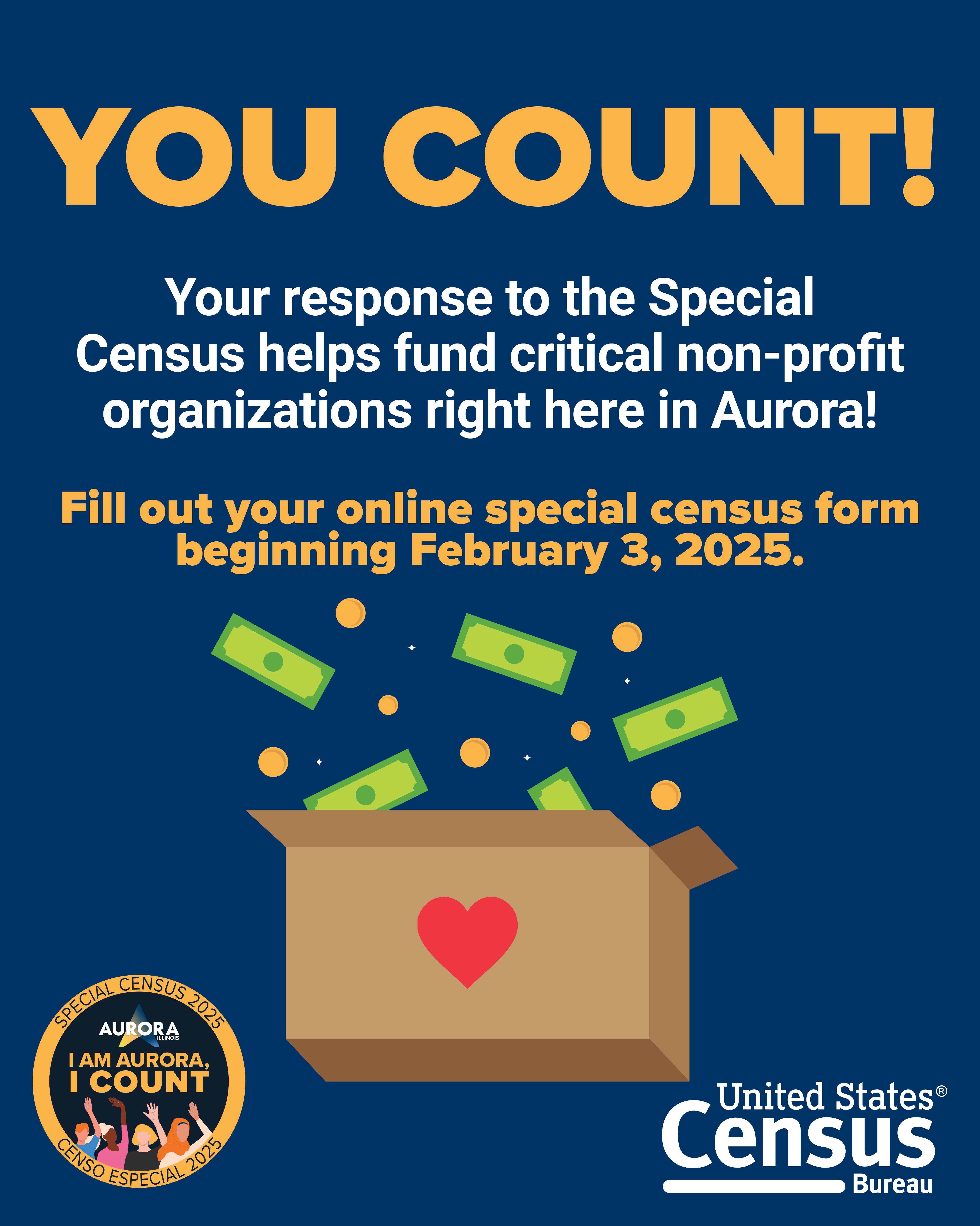 Help Fund Critical Non-Profit Organizations In Aurora By Completing The Special Census!