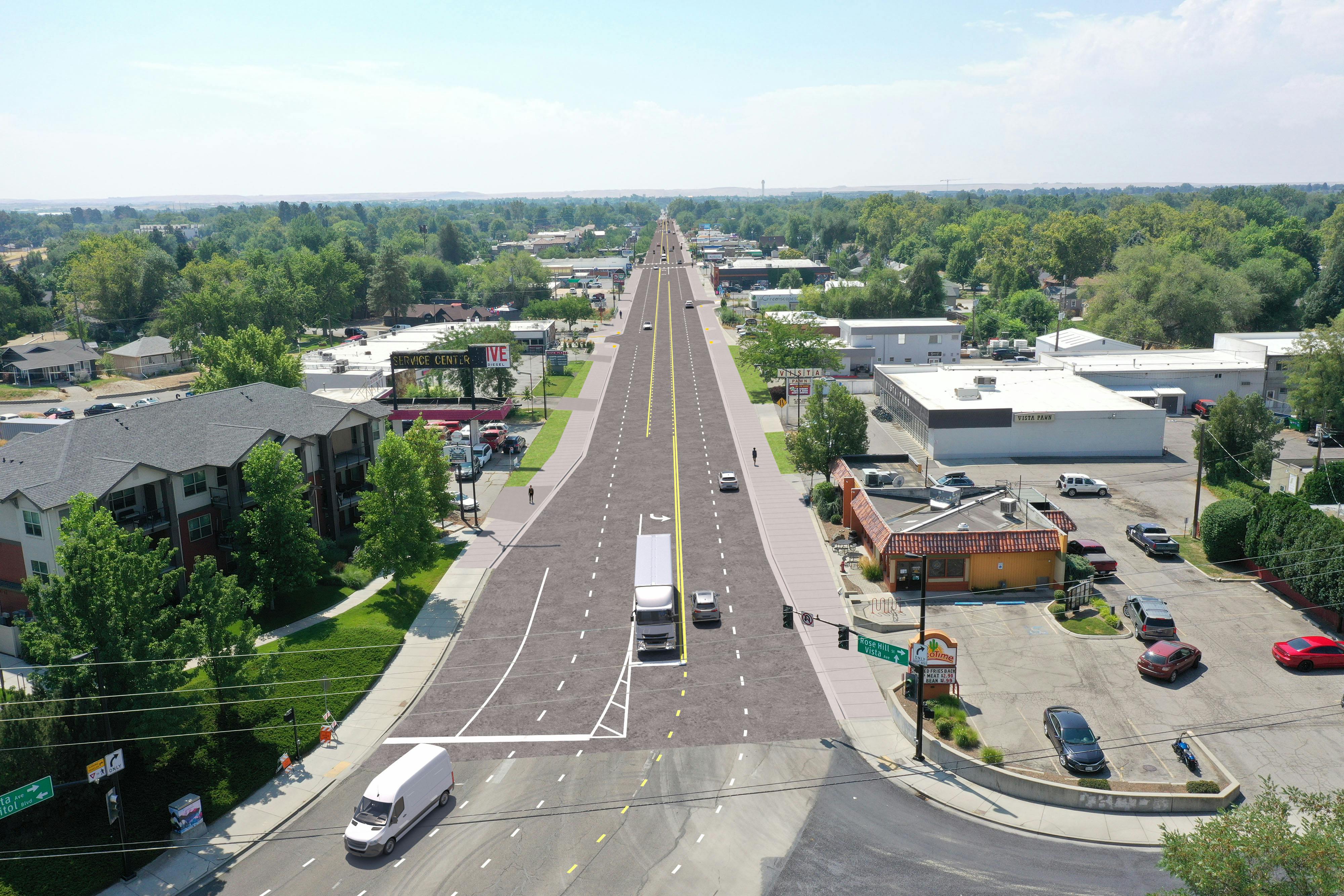 Vista and Rose Hill intersection