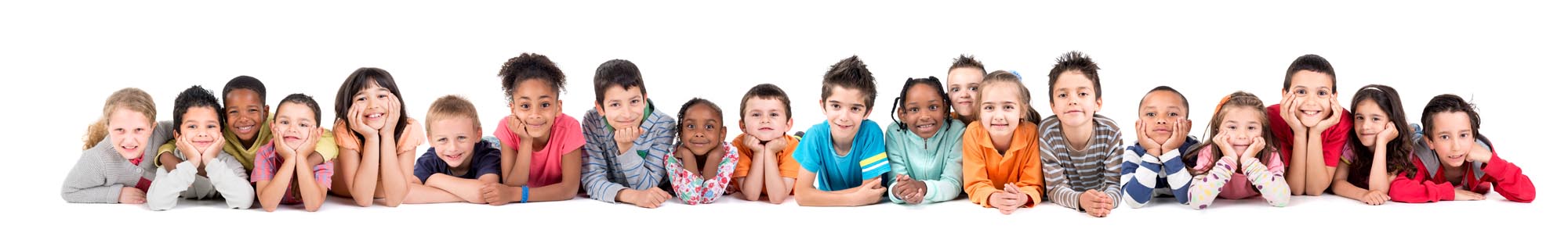Children sitting on the floor, gathered around a child care provider