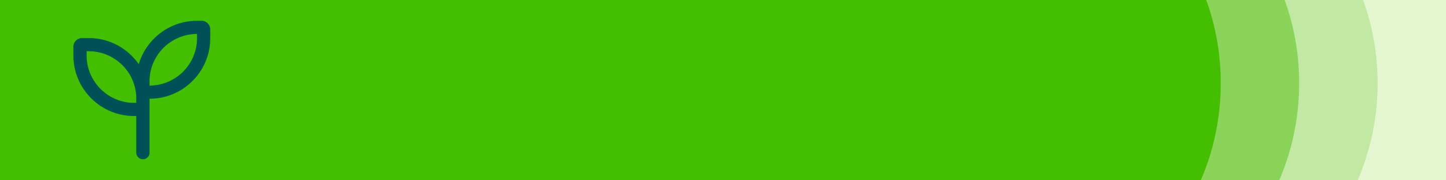 Green banner with plant icon representing land
