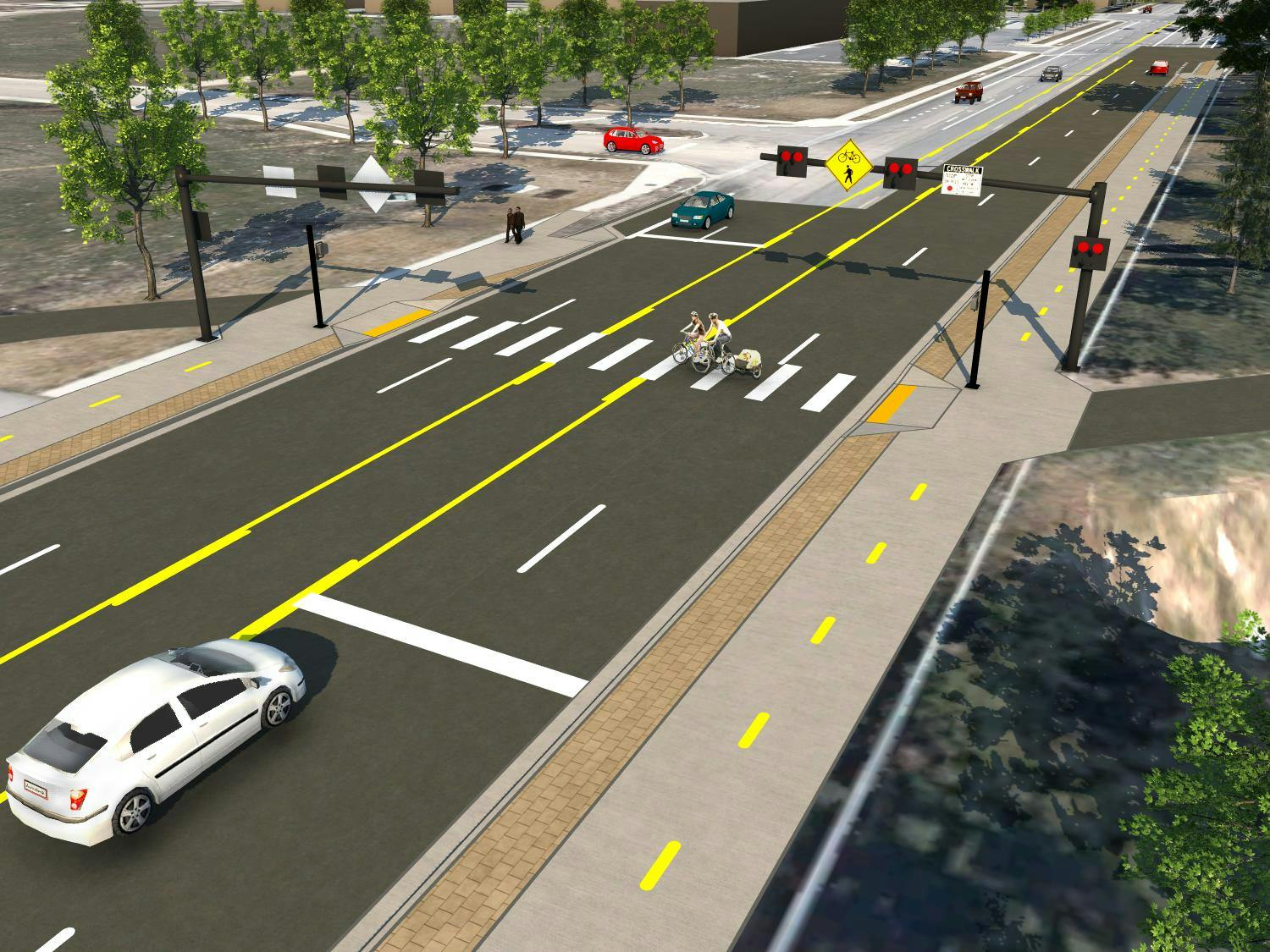 Pedestrian Hybrid Beacon (PHB) across Ustick Road at the Nine Mile Pathway